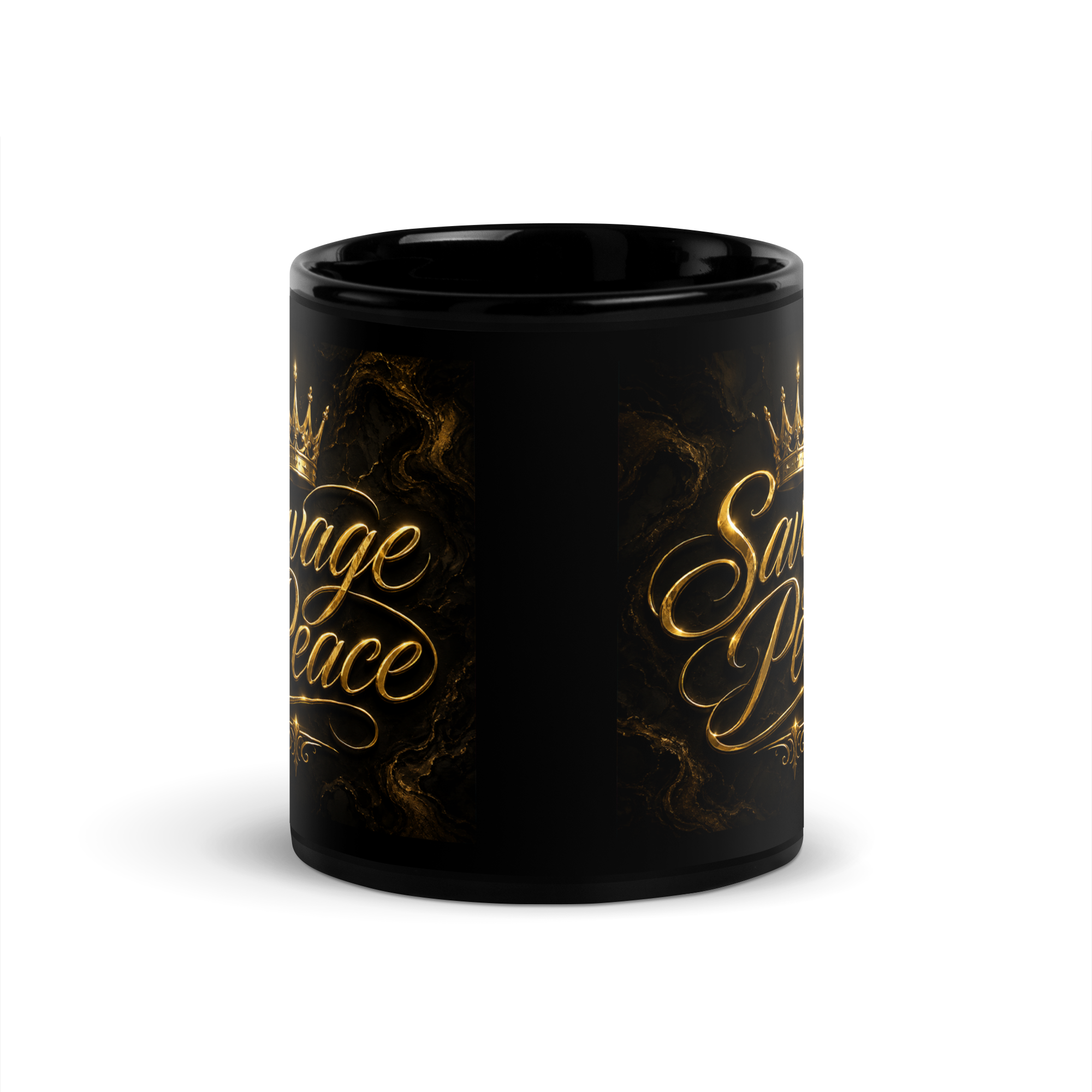 Royal Mark Black Glossy Mug - Image 2