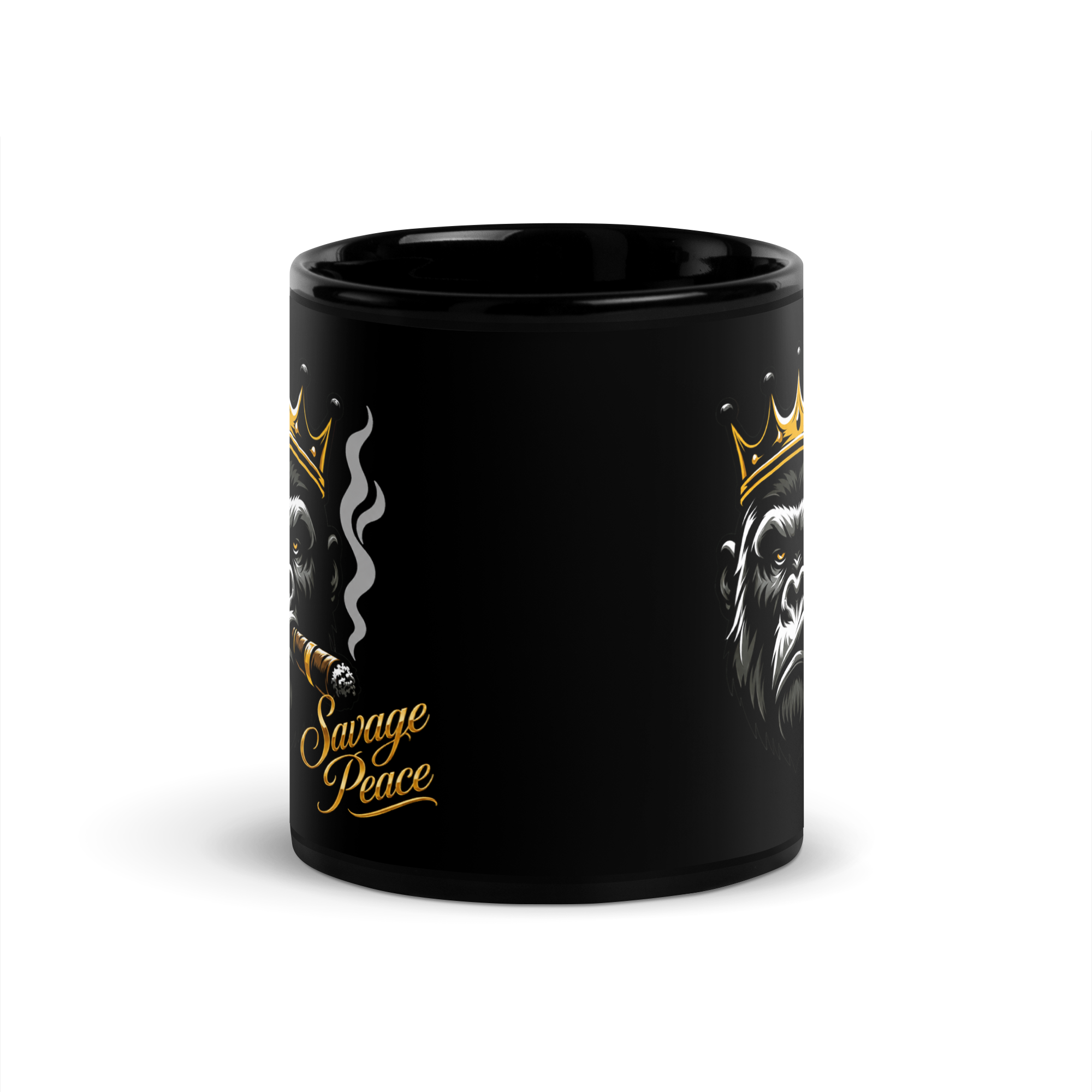 Royal Silverback Black Glossy Mug - Image 2