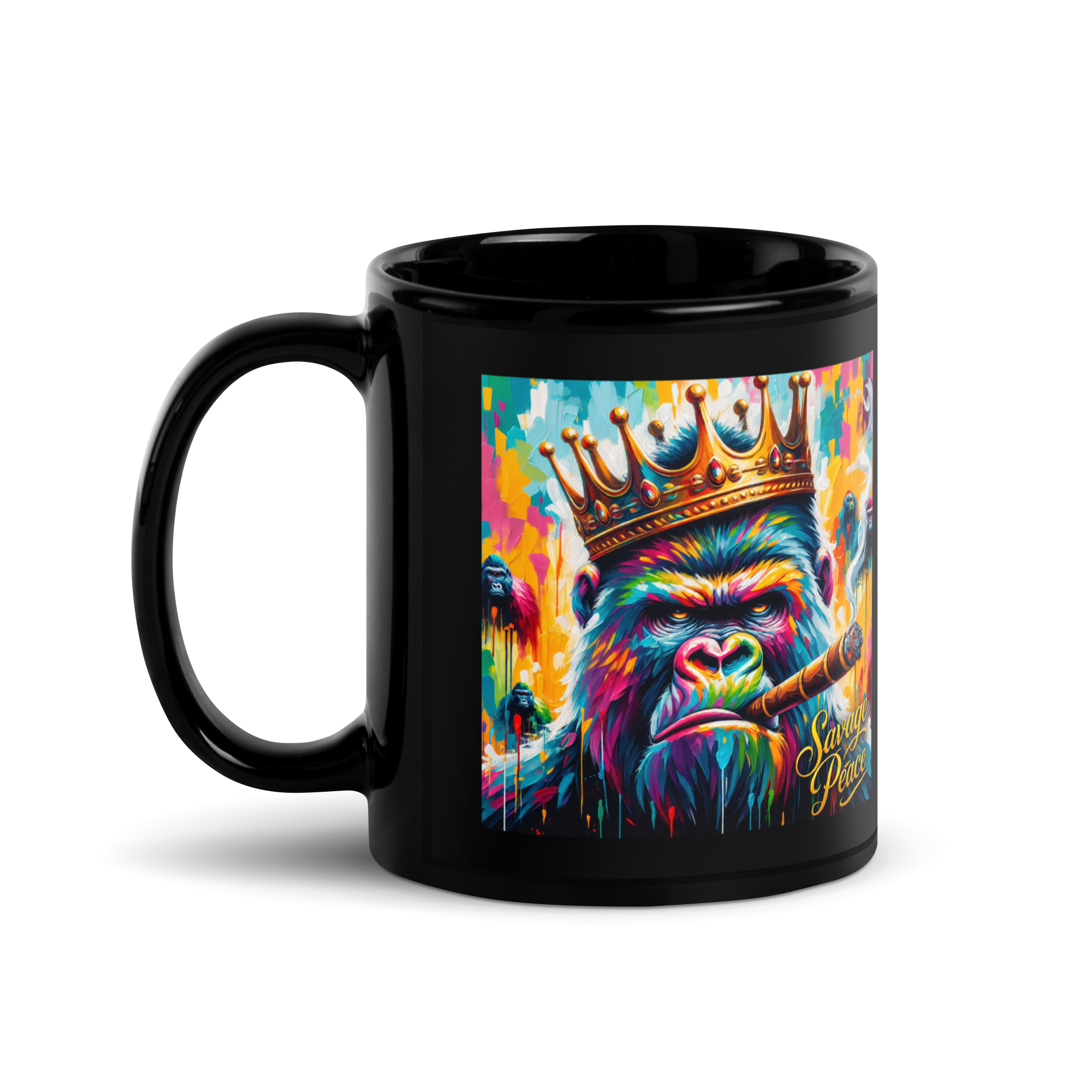 King in Color Black Glossy Mug - Image 3