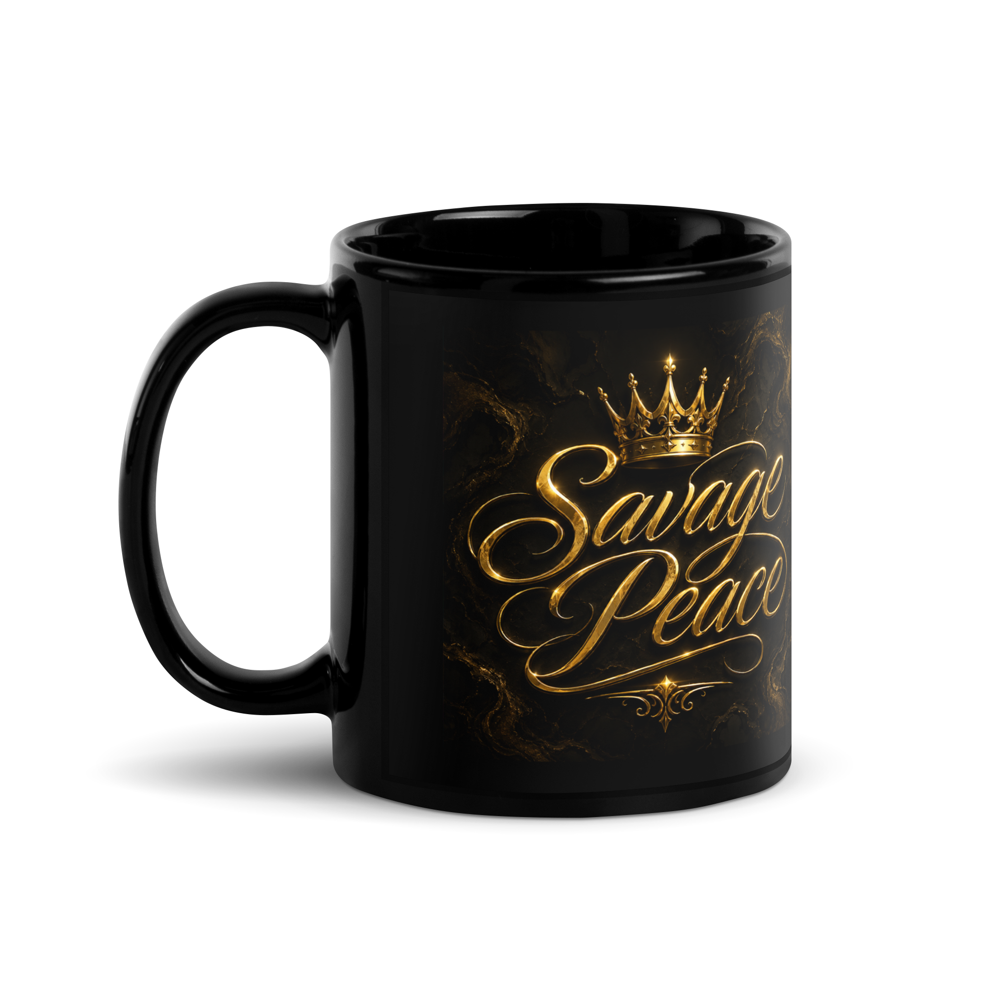 Royal Mark Black Glossy Mug - Image 3