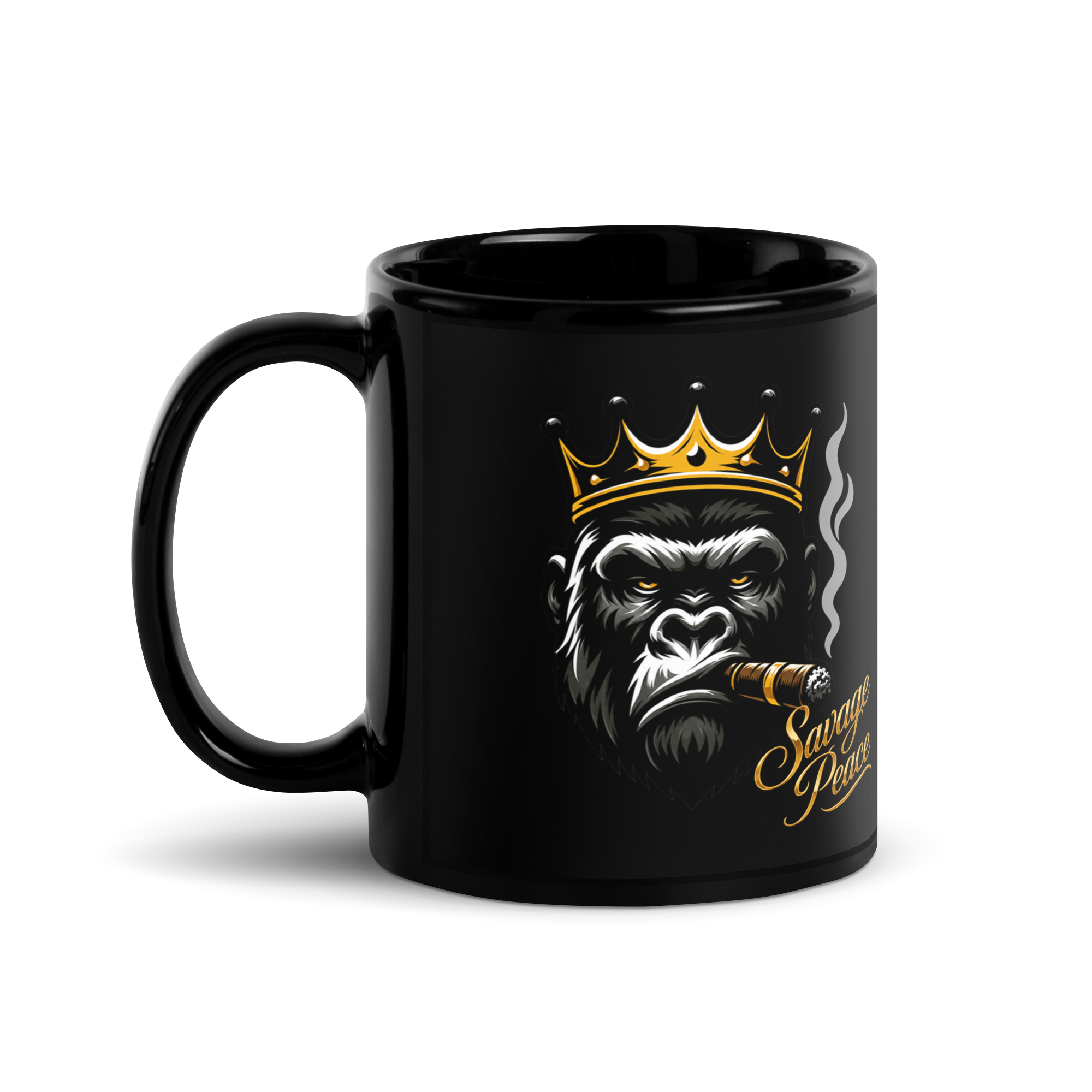 Royal Silverback Black Glossy Mug - Image 3