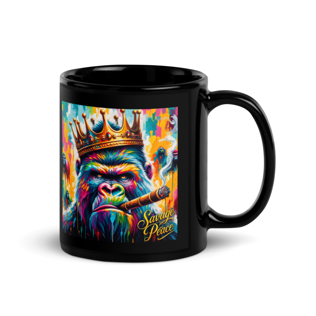 King in Color Black Glossy Mug