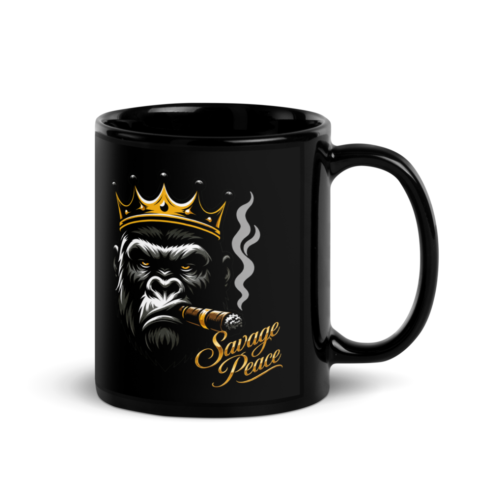 Royal Silverback Black Glossy Mug