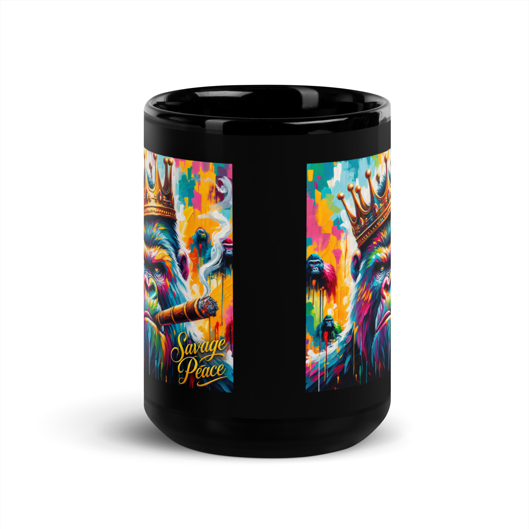 King in Color Black Glossy Mug - Image 5