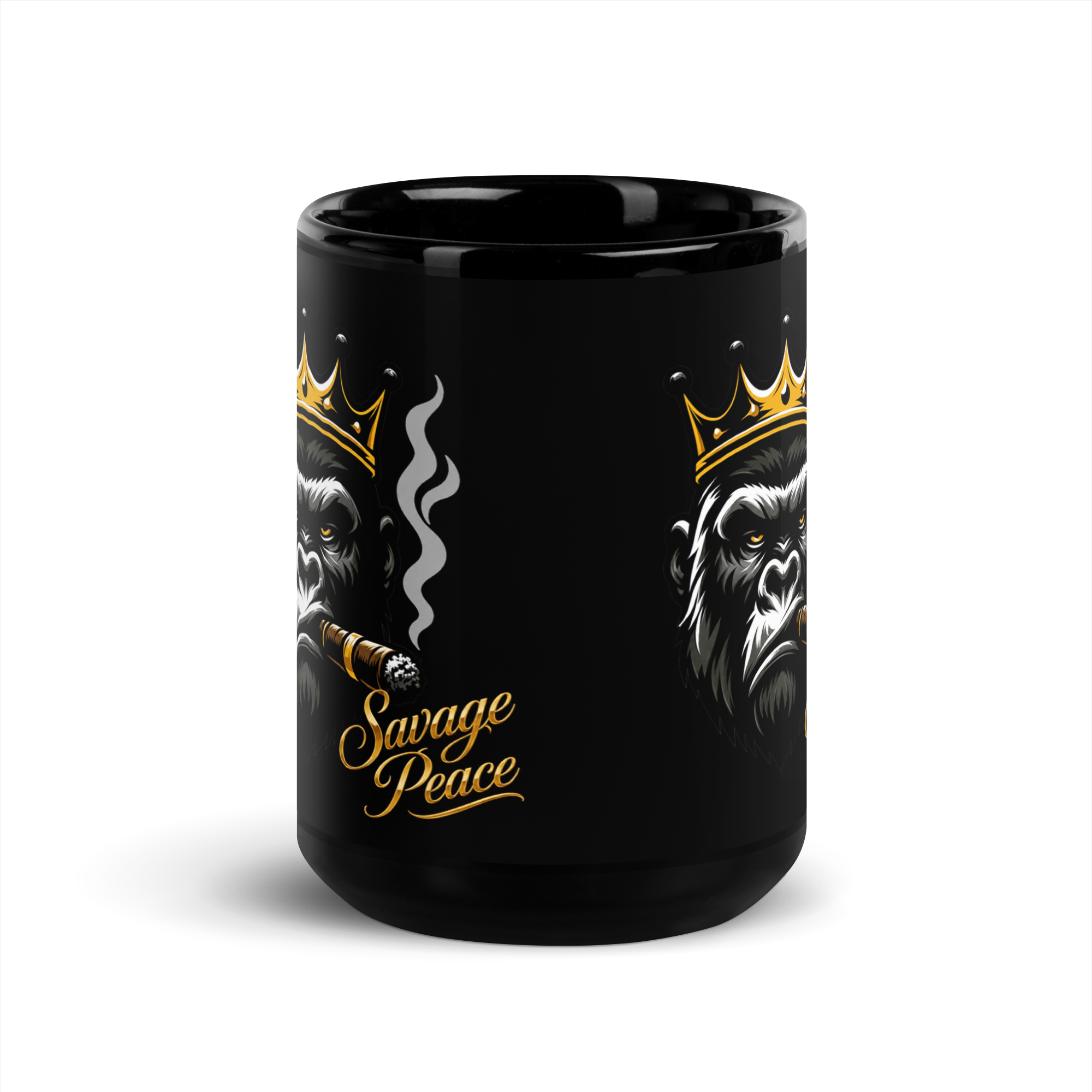 Royal Silverback Black Glossy Mug - Image 5