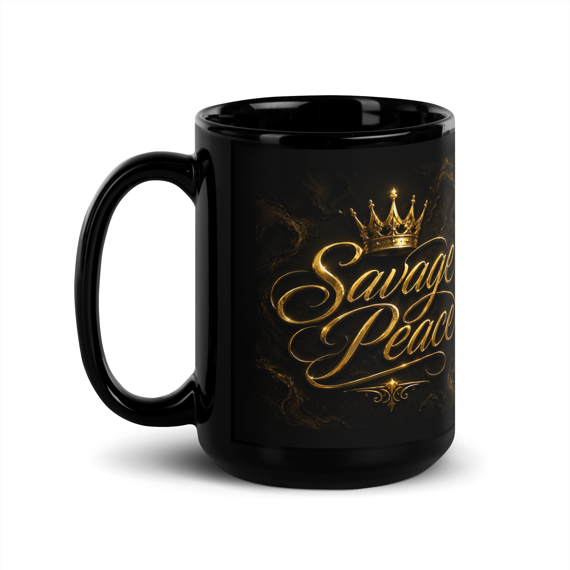 Royal Mark Black Glossy Mug - Image 6