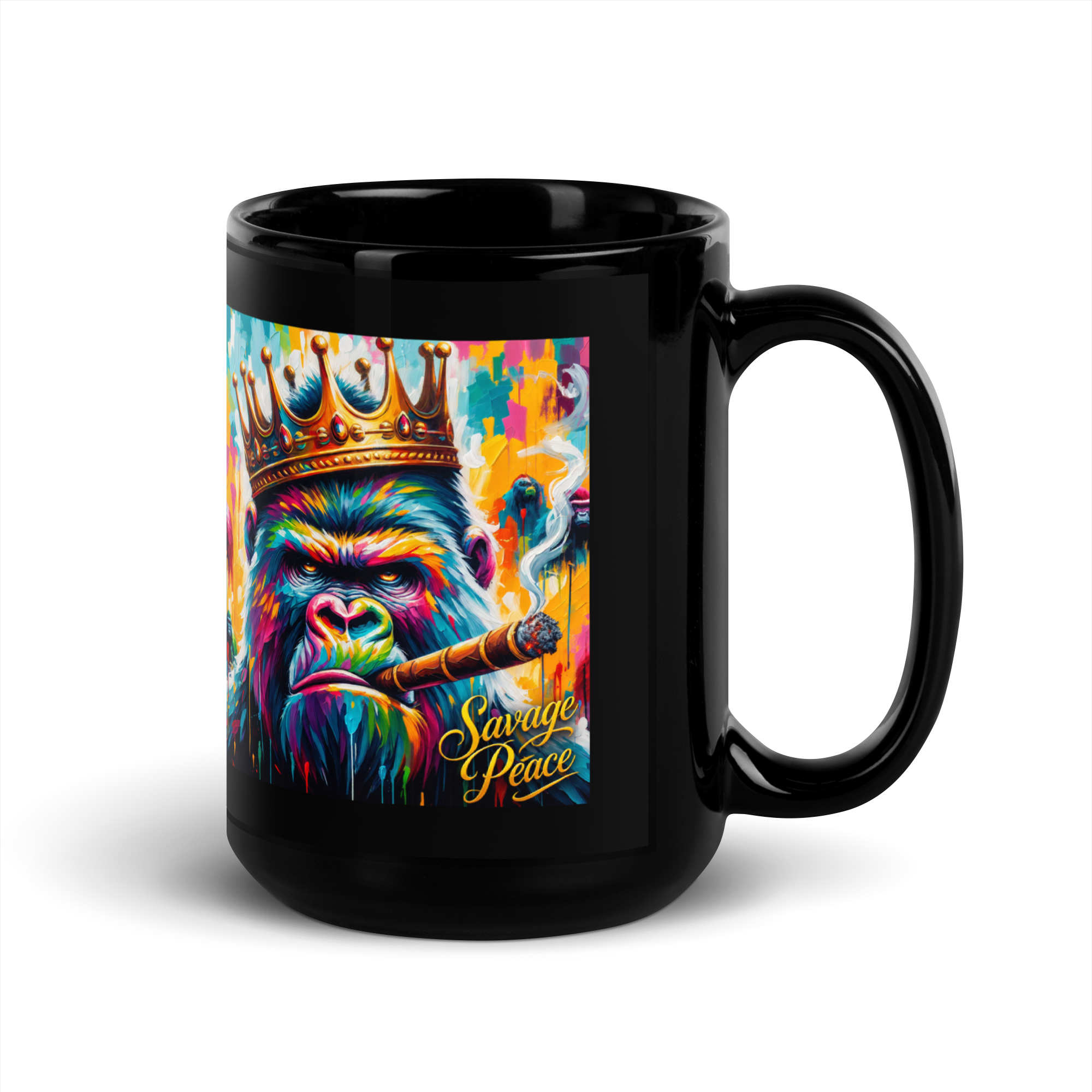King in Color Black Glossy Mug - Image 4