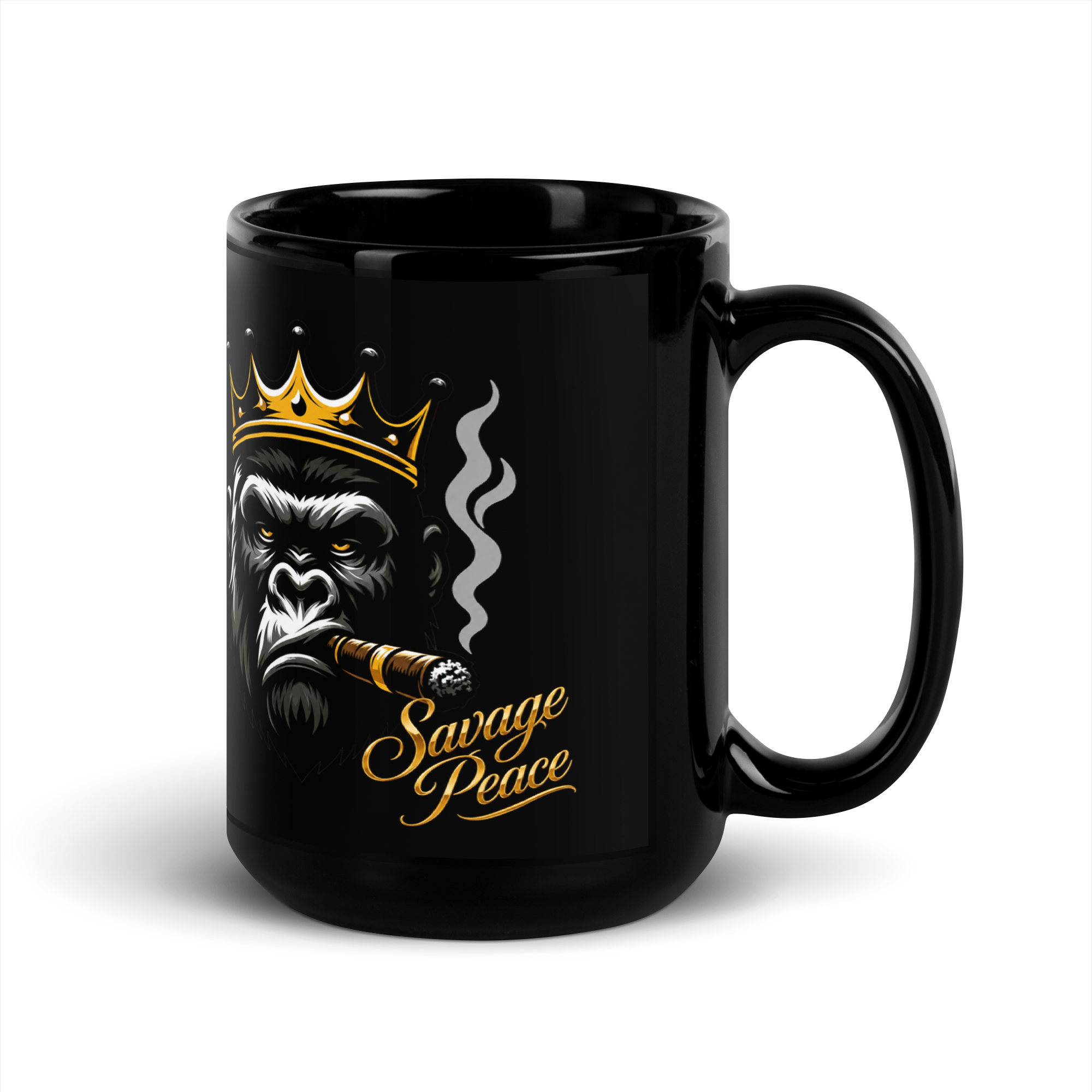 Royal Silverback Black Glossy Mug - Image 4
